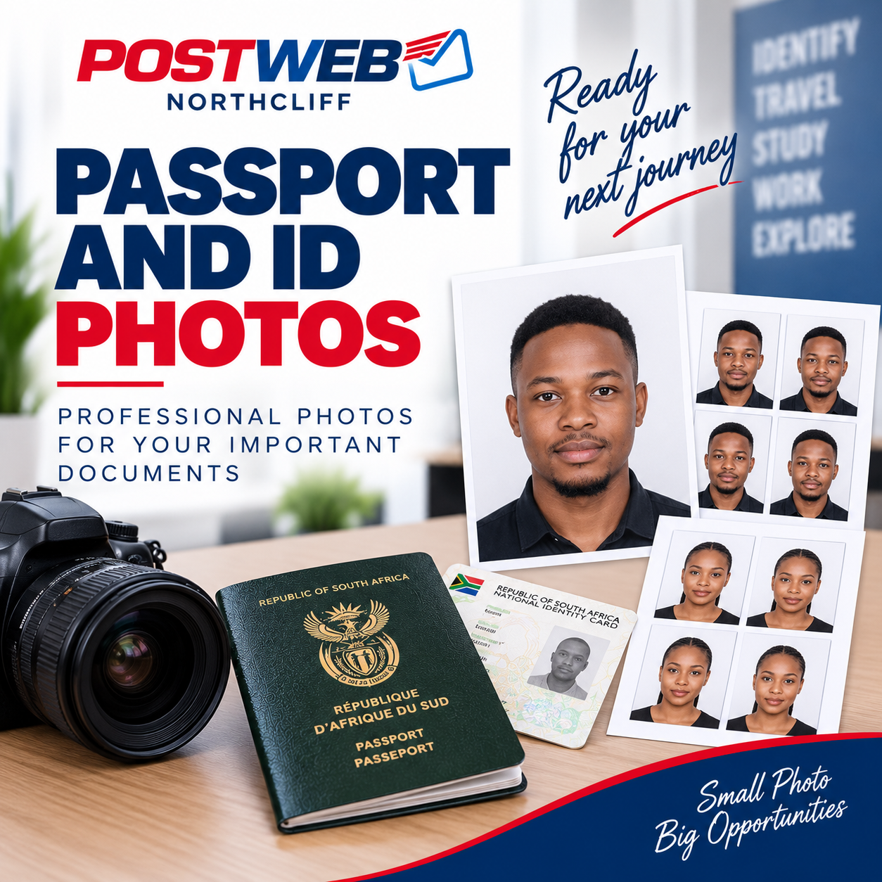 Passport and ID photos taken at PostWeb Northcliff